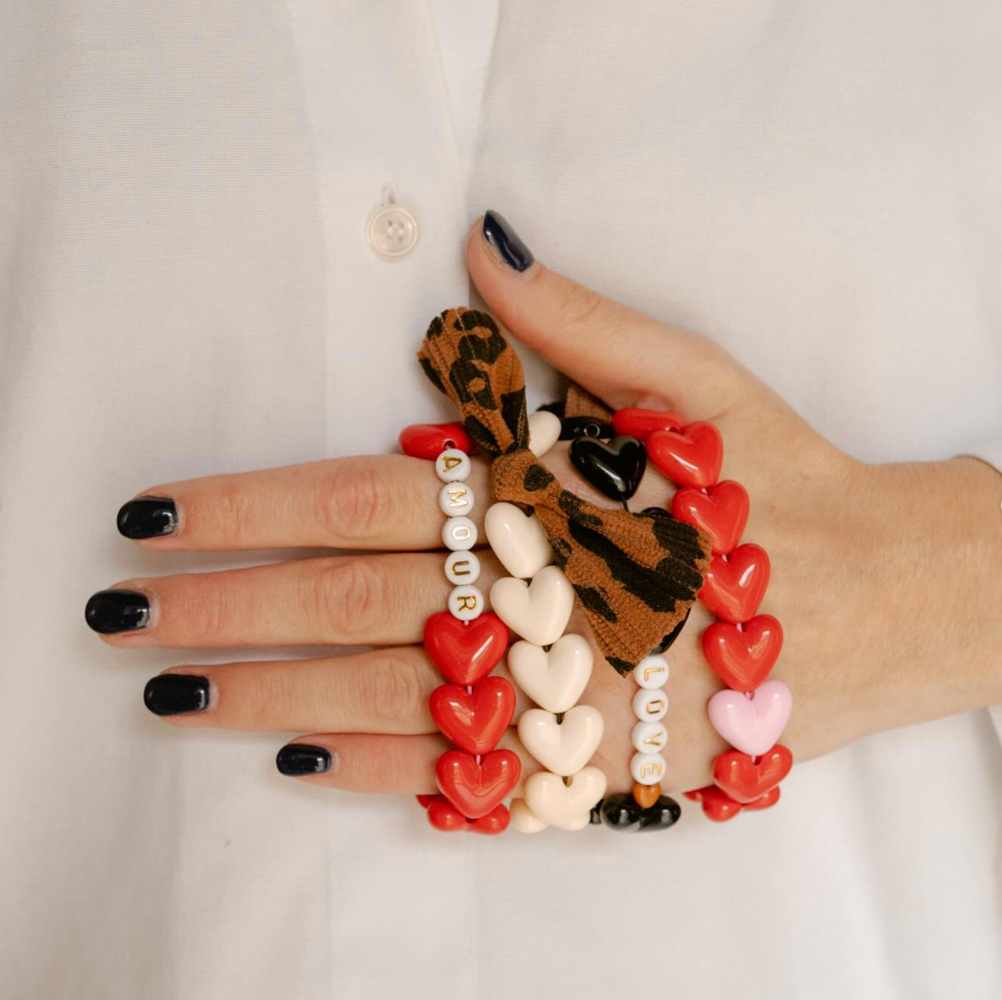 Bracelet GAGA - Only Beige & Maxi Noeud Léopard