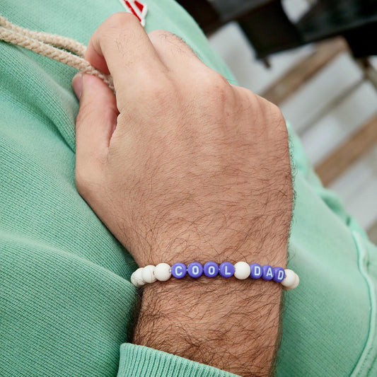 Bracelet GAGA - Ivoire mat & Violet