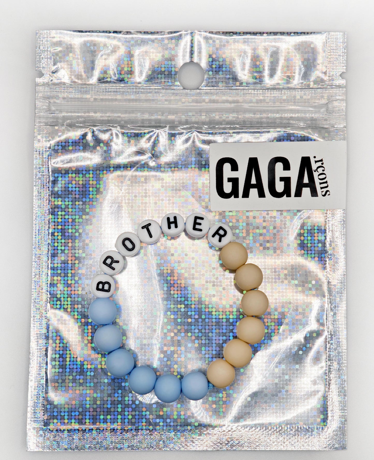 Bracelet GAGA Bicolor - Bleu ciel & Camel