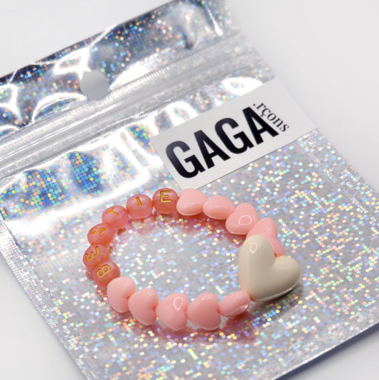Bracelet GAGA - Candy, Terracotta doré & Maxi coeur Beige