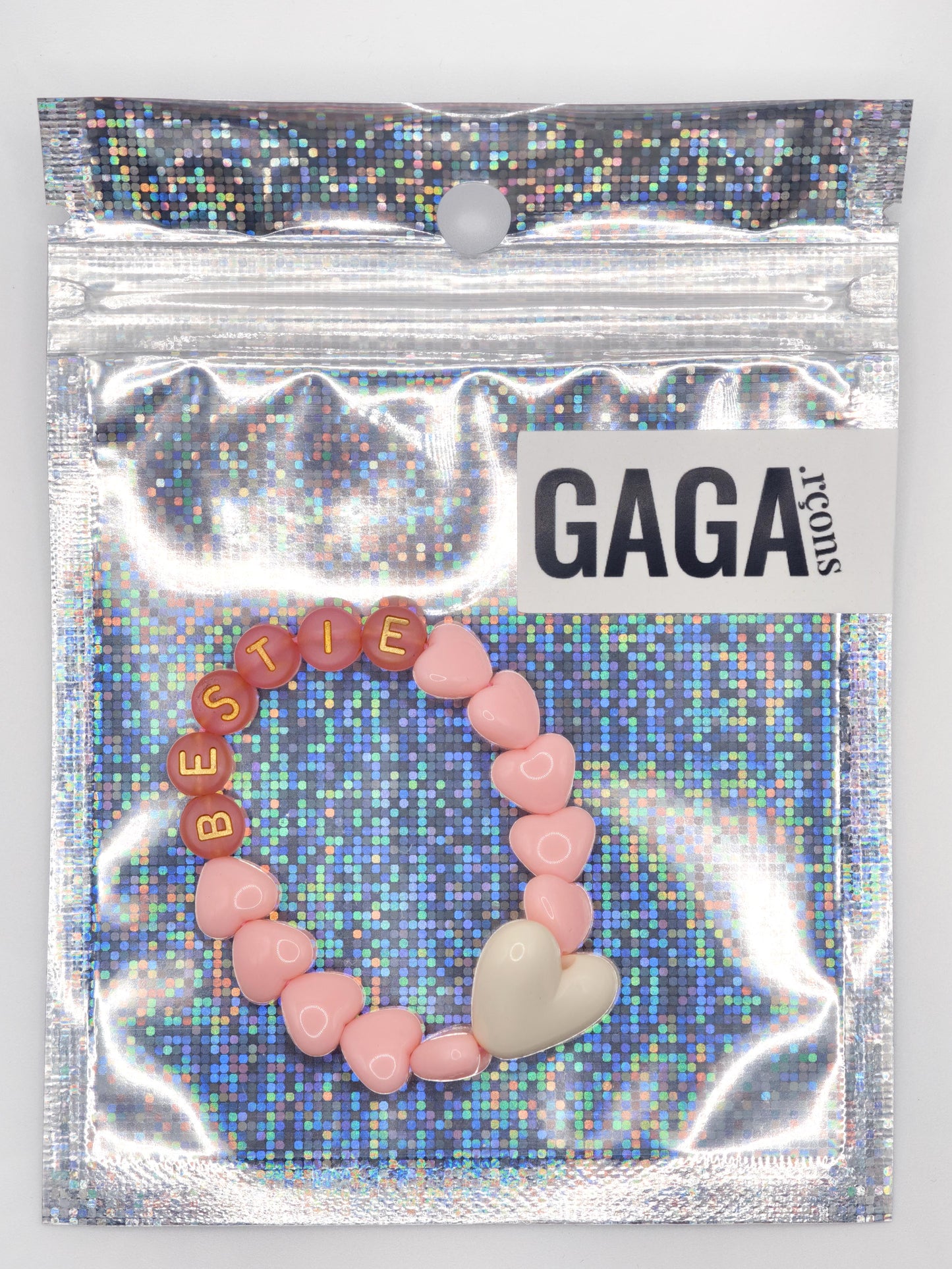 Bracelet GAGA - Candy, Terracotta doré & Maxi coeur Beige
