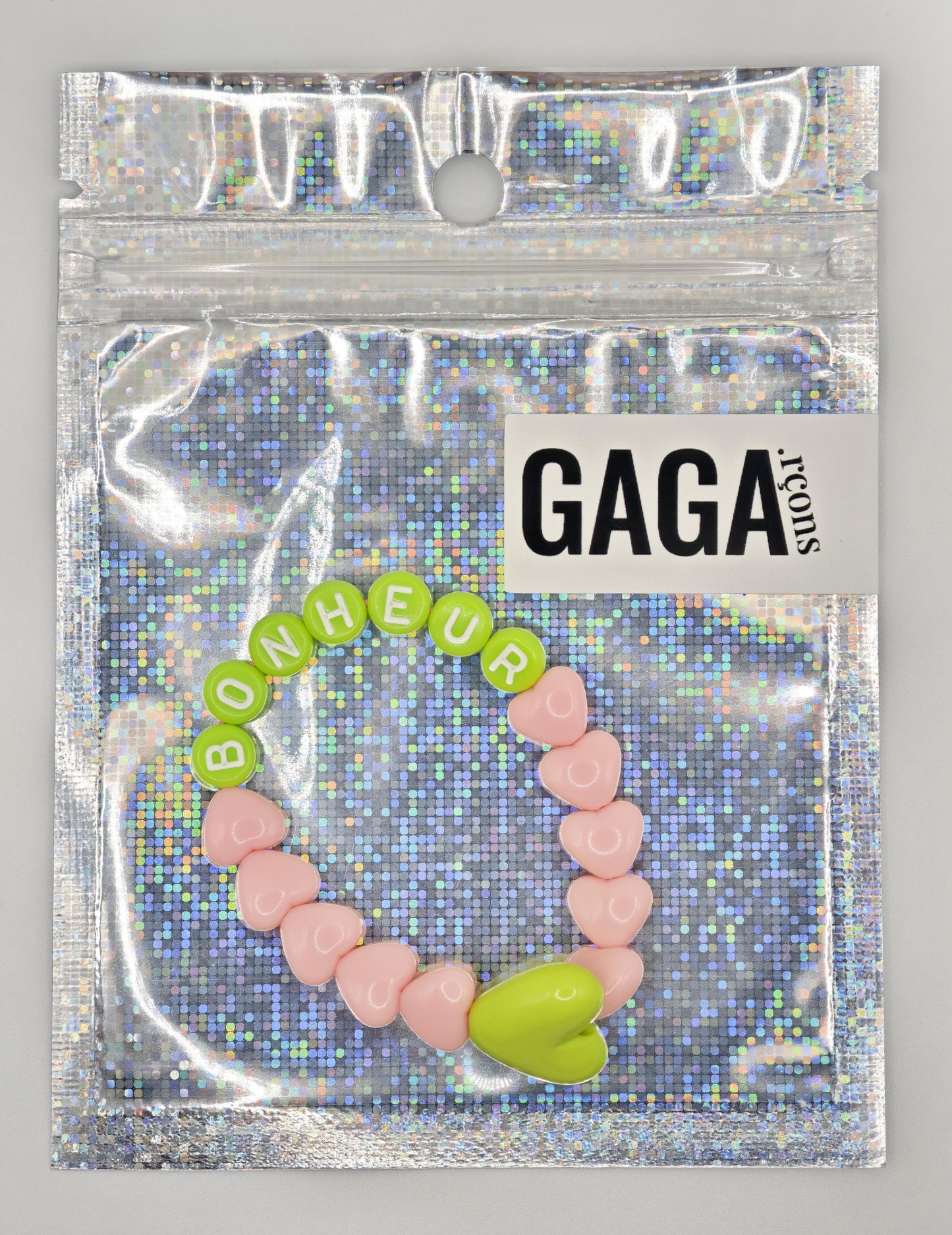 Bracelet GAGA - Candy, Vert acidulé & Maxi coeur Vert