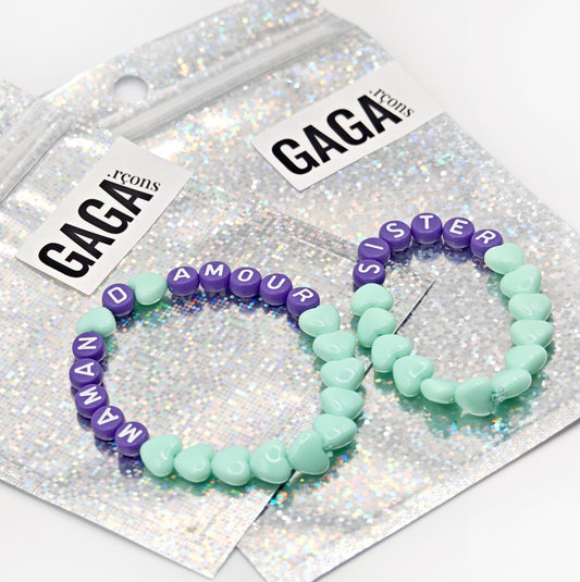 Duo de Bracelets - Menthe & Violet (1 adulte + 1 enfant)