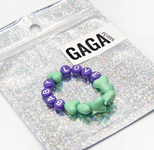 Bracelet GAGA - Vert pastel & Violet