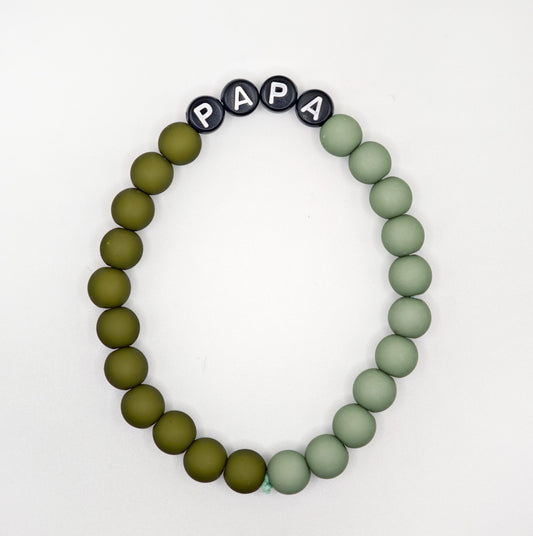 Bracelet GAGA Bicolor - Kaki & Matcha (Adulte)