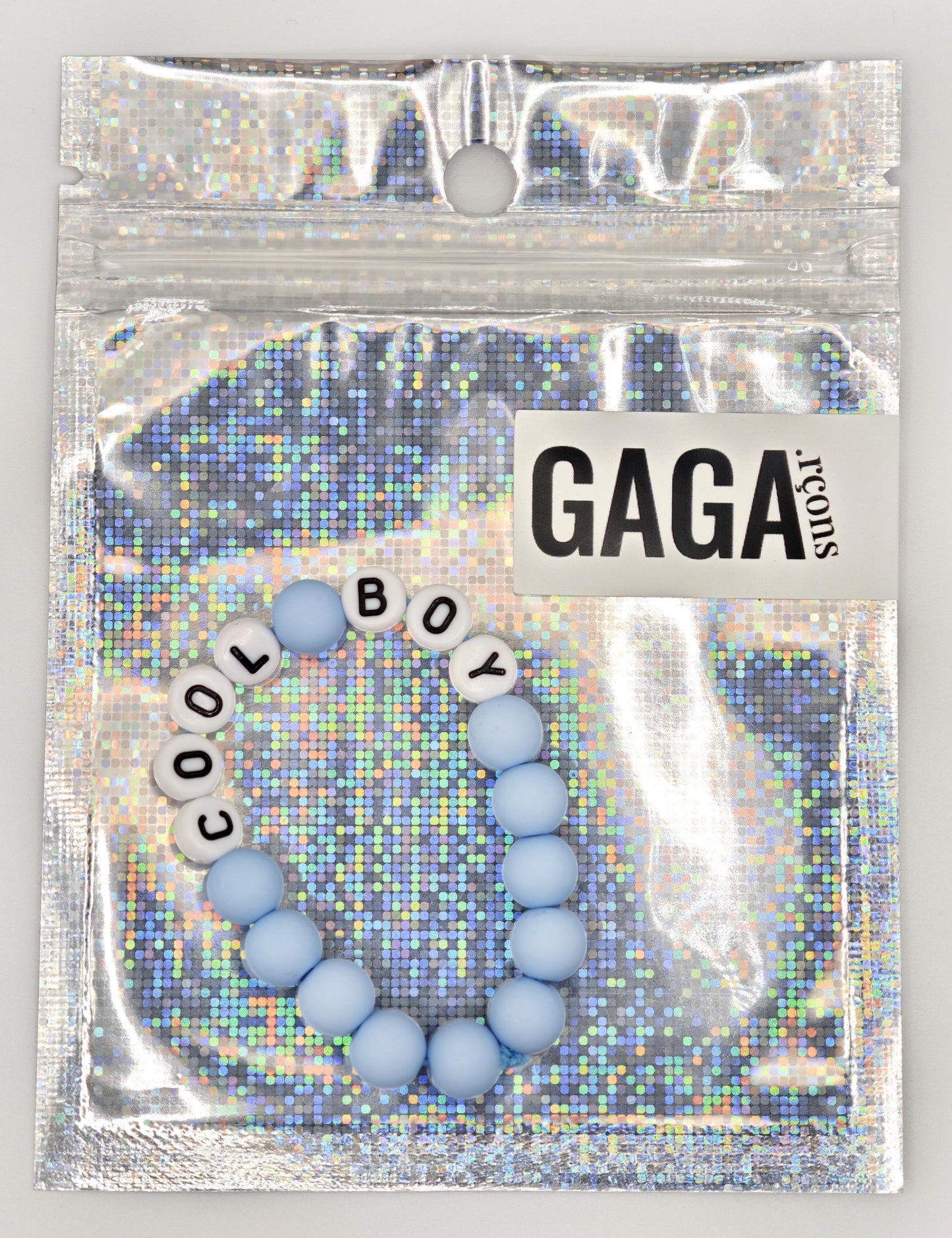 Bracelet GAGA - Bleu ciel mat & Blanc