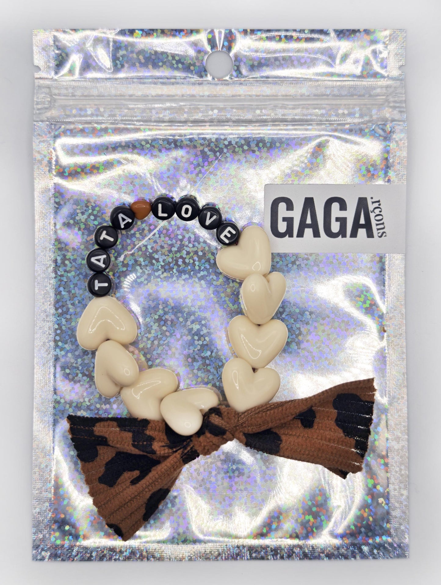 Bracelet GAGA - Beige, Noir, đ€ & Maxi Noeud LĂ©opard