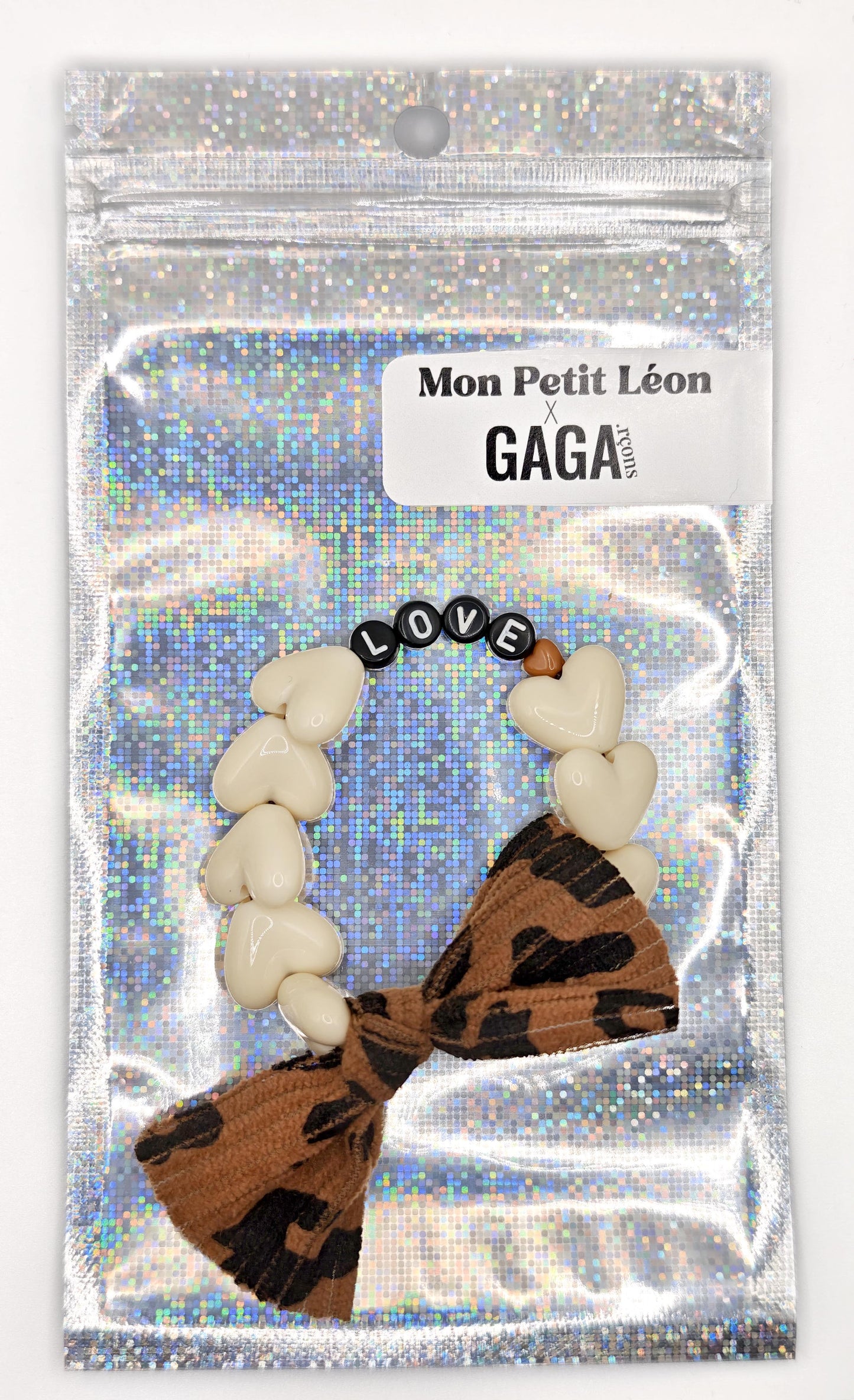 Bracelet GAGA - Beige, Noir, đ€ & Maxi Noeud LĂ©opard