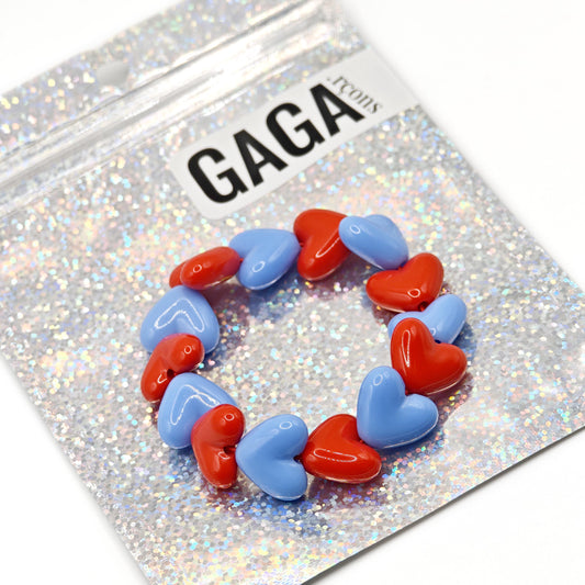 Bracelet GAGA - Maxi Bleu ciel & Rouge (enfant)