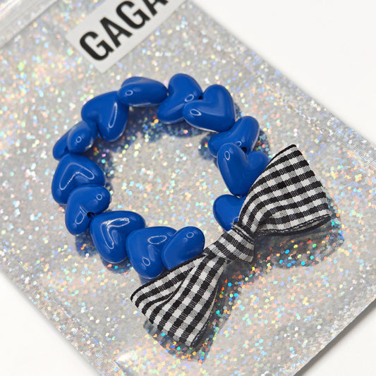 Bracelet GAGA - Only Bleu pop & Noeud Vichy