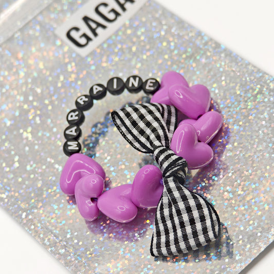 Bracelet GAGA - Maxi Violet & Noeud vichy