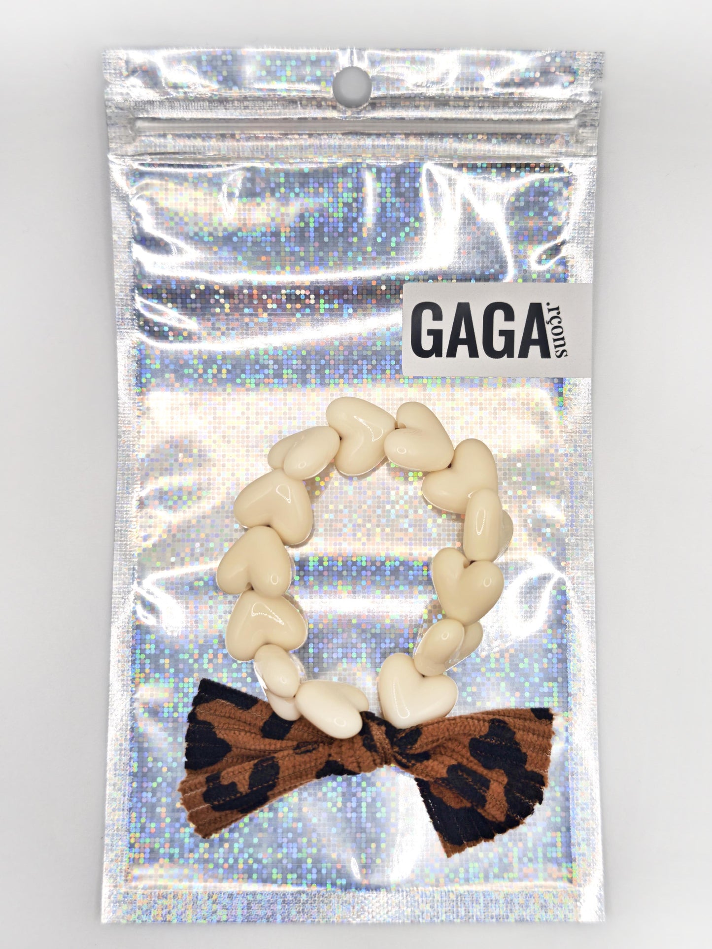 Bracelet GAGA - Only Beige & Maxi Noeud Léopard