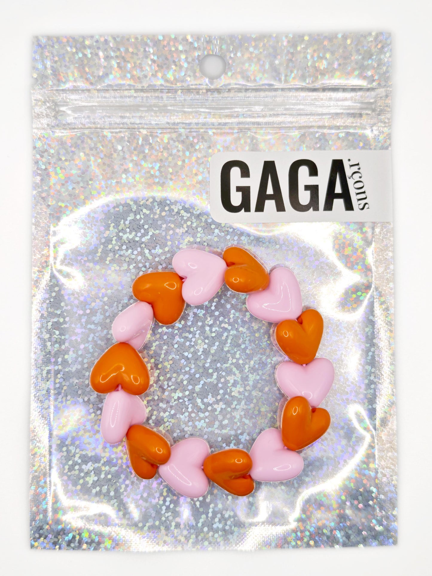 Bracelet GAGA - Maxi Orange & Rose pastel