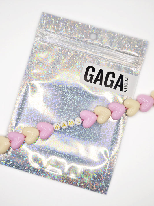 Bracelet GAGA - Maxi Beige & Rose pastel