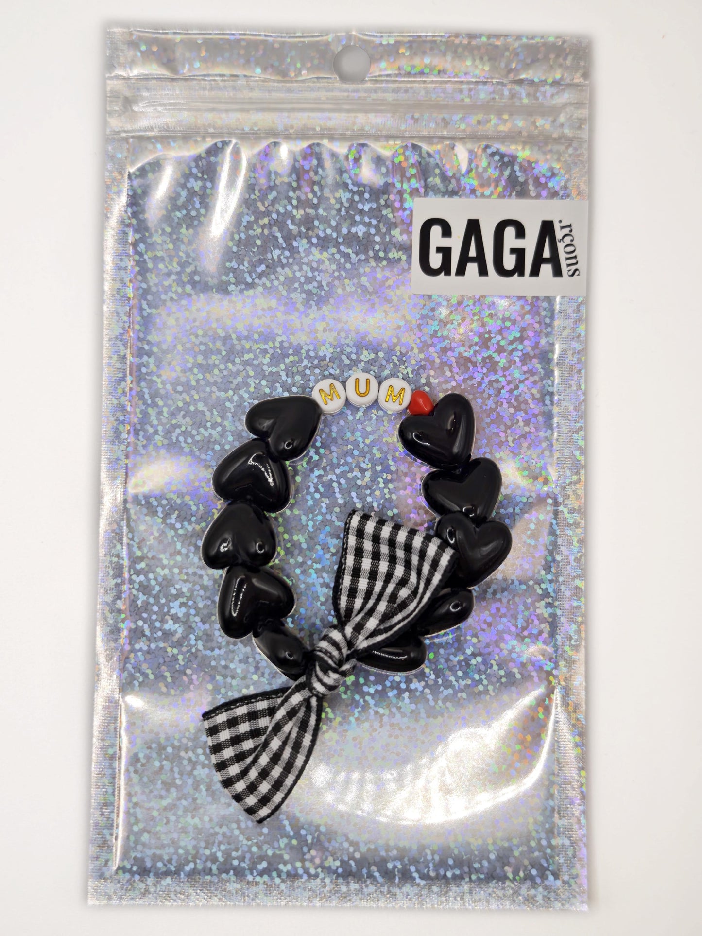 Bracelet GAGA - Maxi Noir ♥️ & Noeud vichy