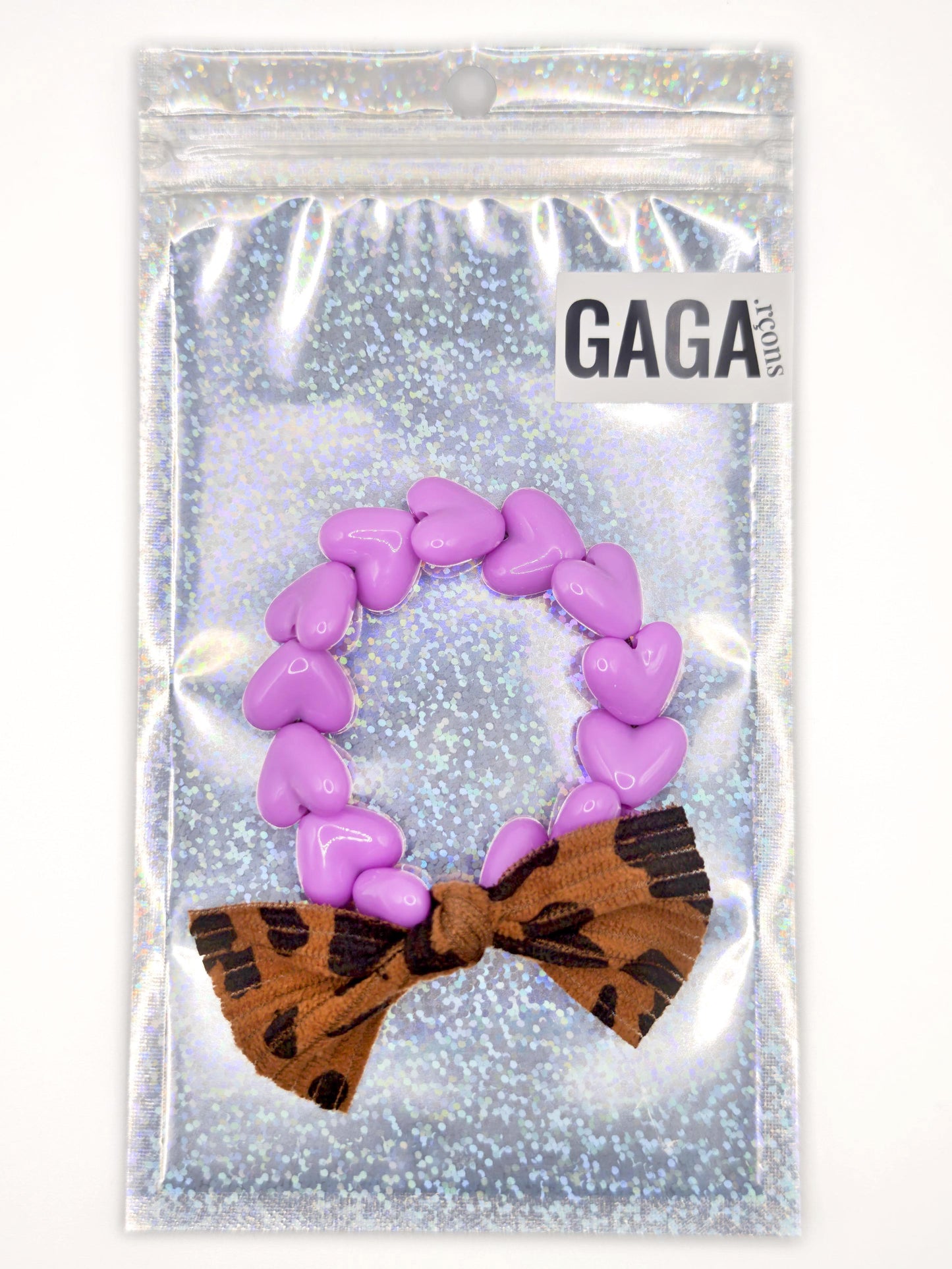 Bracelet GAGA - Only Violet & Noeud Léopard