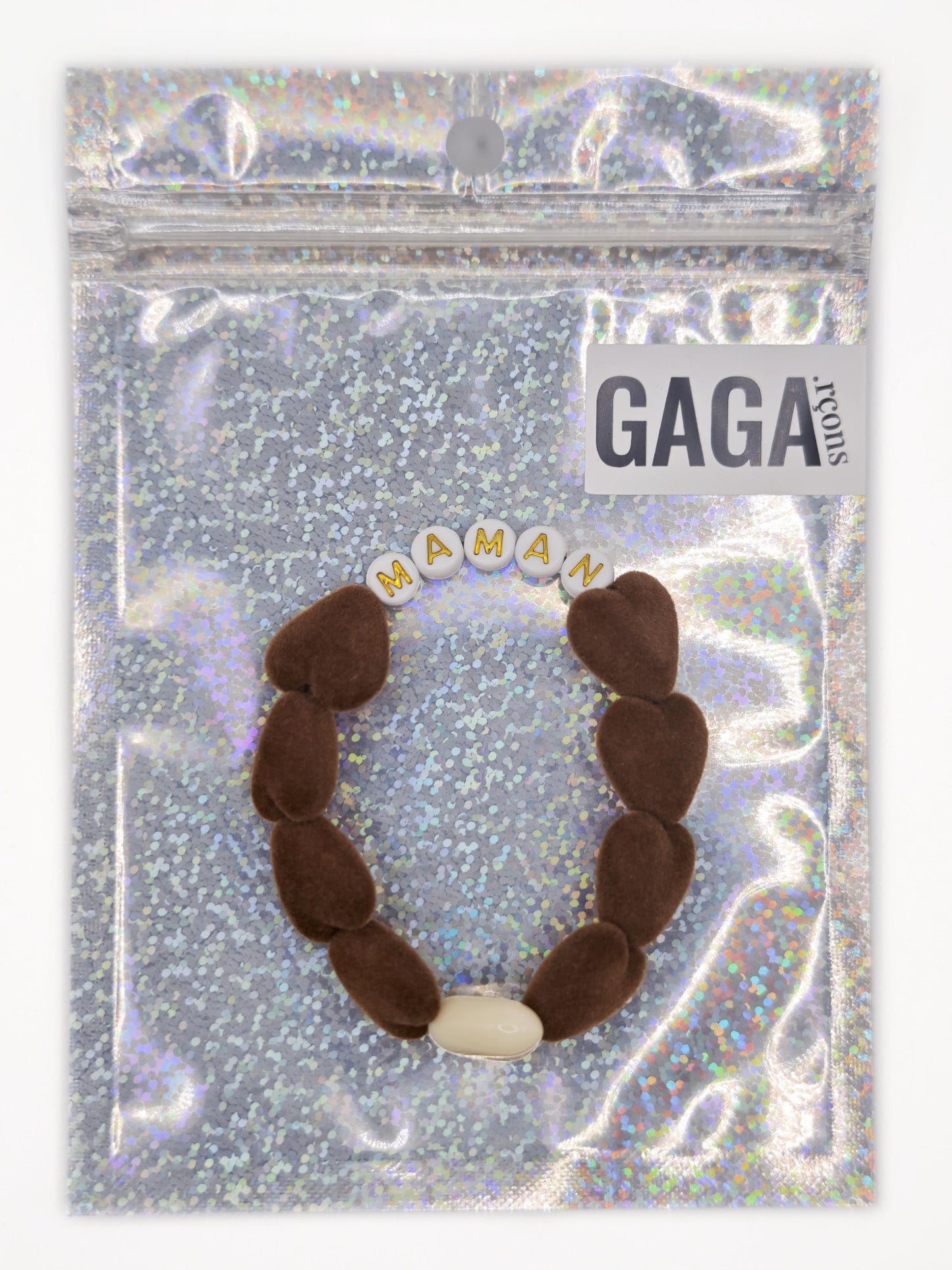 Bracelet GAGA - Maxi Velours Marron & Maxi Beige