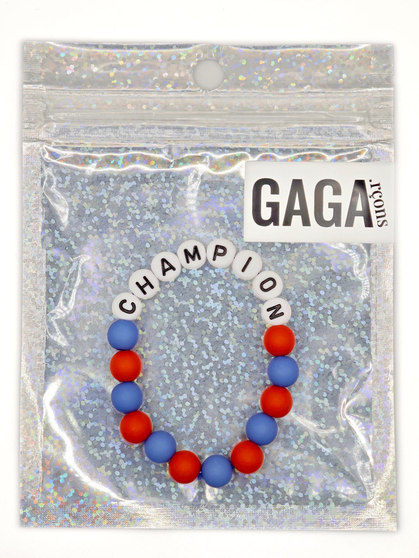Bracelet GAGA - Bicolor Bleu Pop, Rouge & Blanc