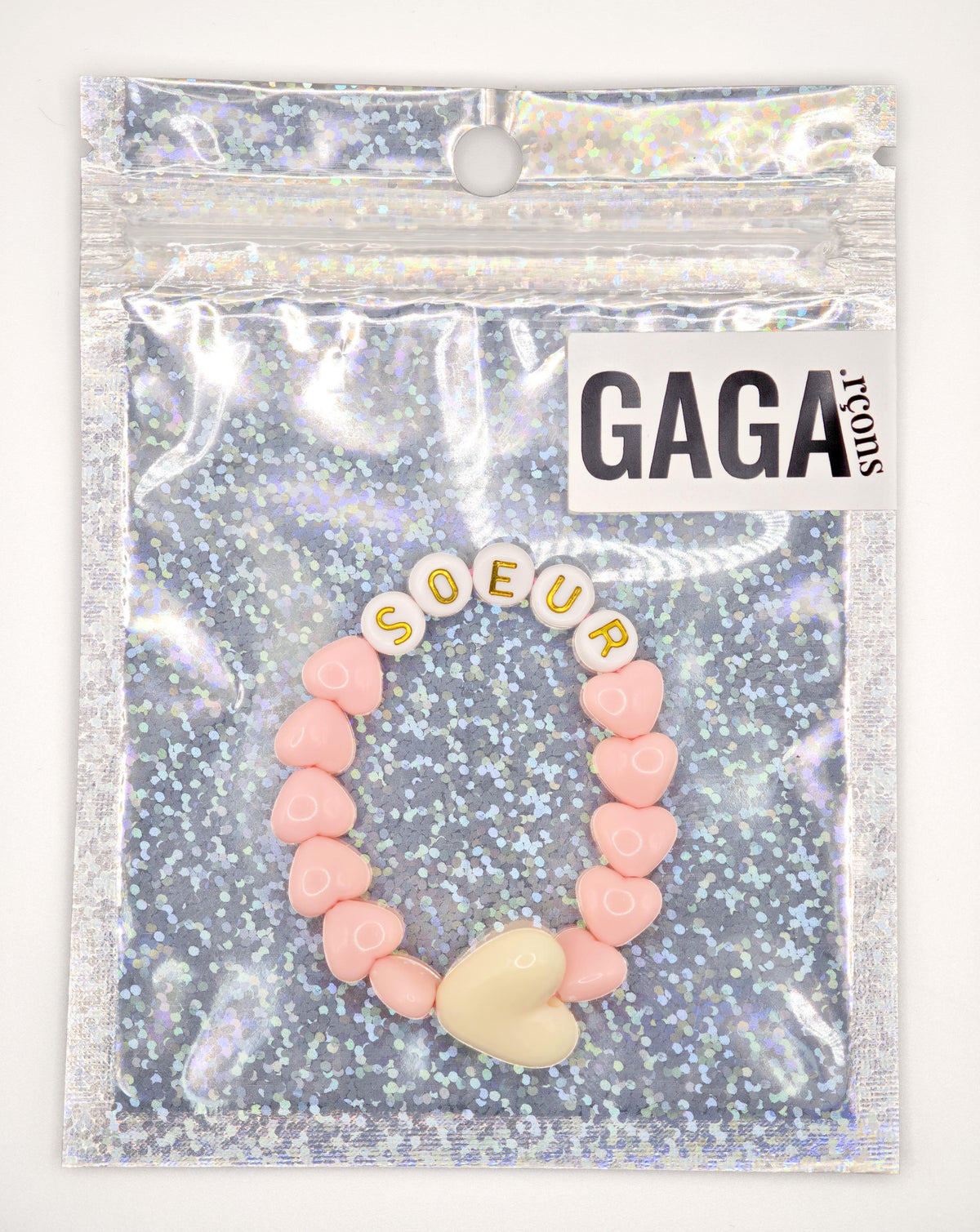 Bracelet GAGA - Candy & Maxi coeur Beige