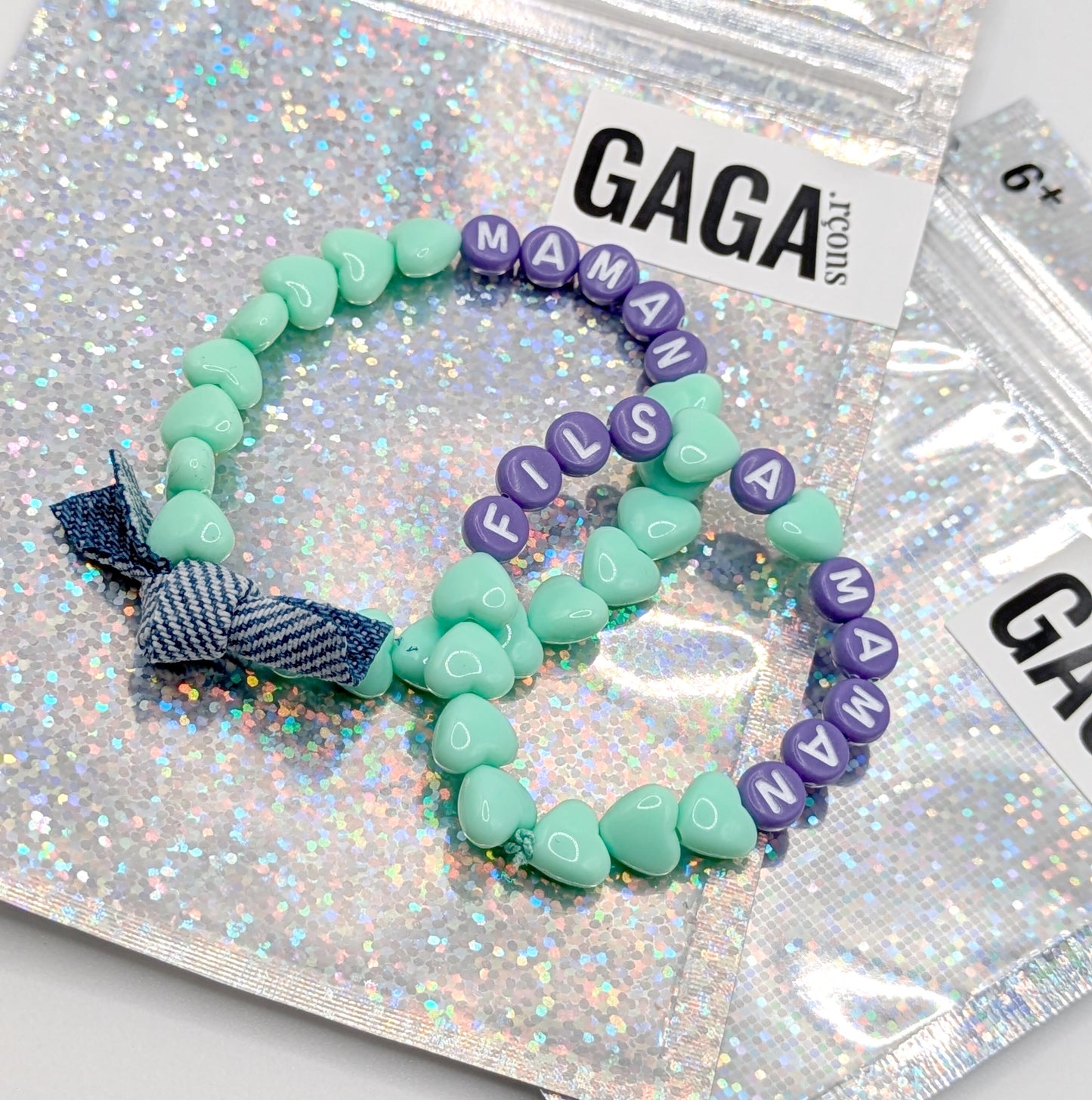 Bracelet GAGA - Menthe pastel, Violet & Jean