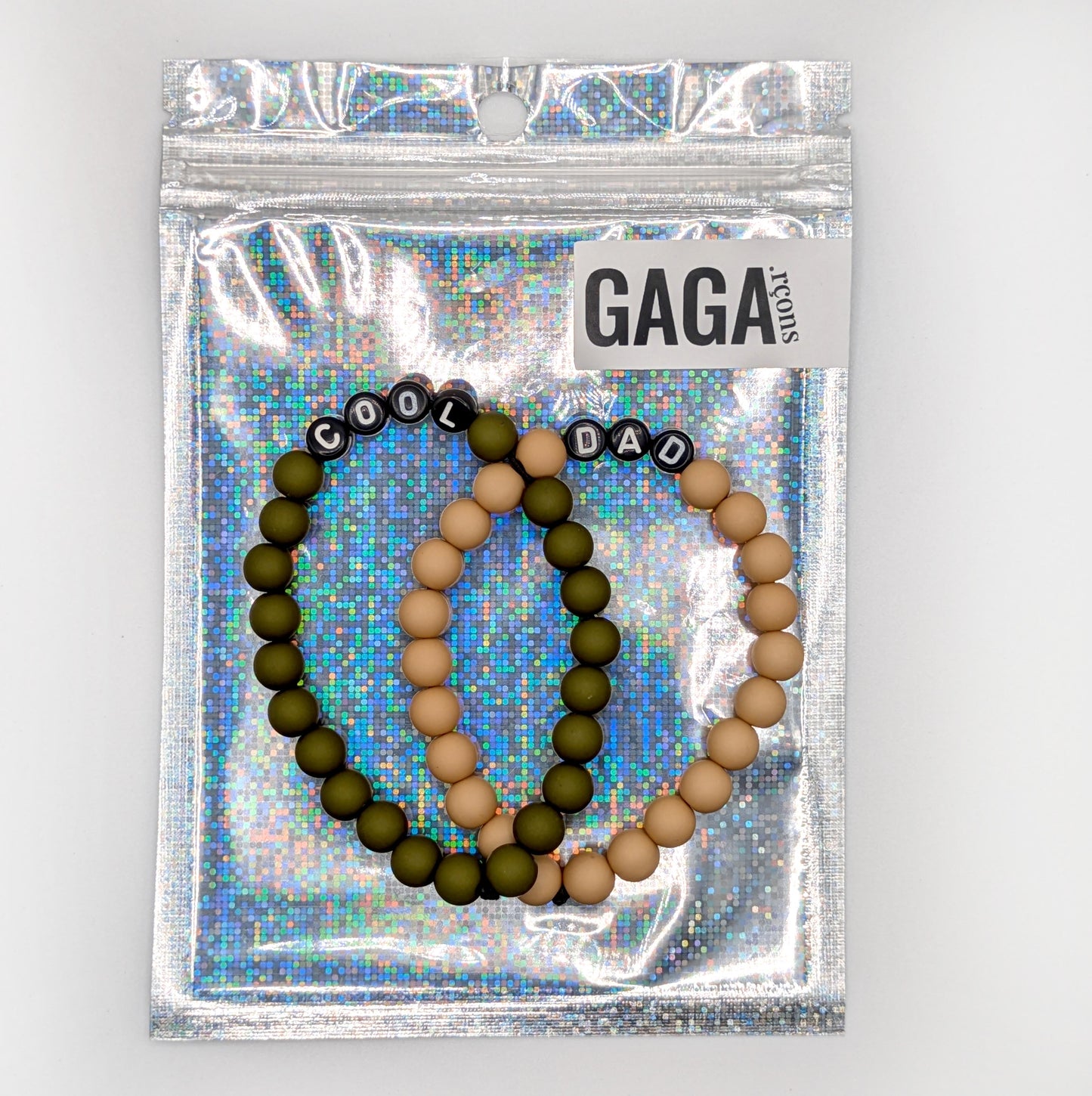 Double Bracelet GAGA - Kaki, Camel & Noir