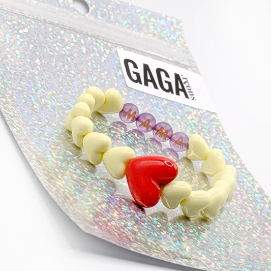 Bracelet GAGA - Citron, Violet doré & Maxi coeur