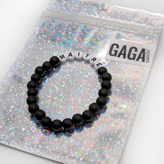Bracelet GAGA - Noir mat & Blanc