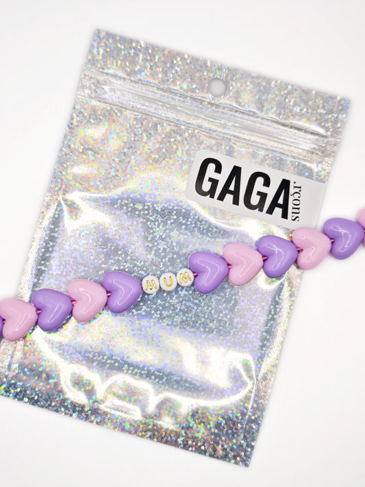Bracelet GAGA - Maxi Violet & Rose pastel
