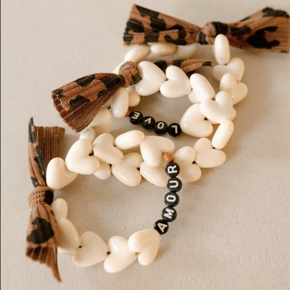 Bracelet GAGA - Beige, Noir, 🤎 & Maxi Noeud Léopard