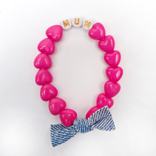 Bracelet GAGA - Rose Fuchsia, Blanc doré & Jean