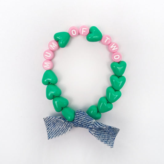 Bracelet GAGA - Vert flashy, Rose pastel & Jean