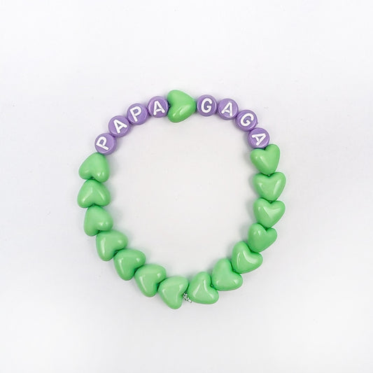Bracelet GAGA - Vert pastel & Violet
