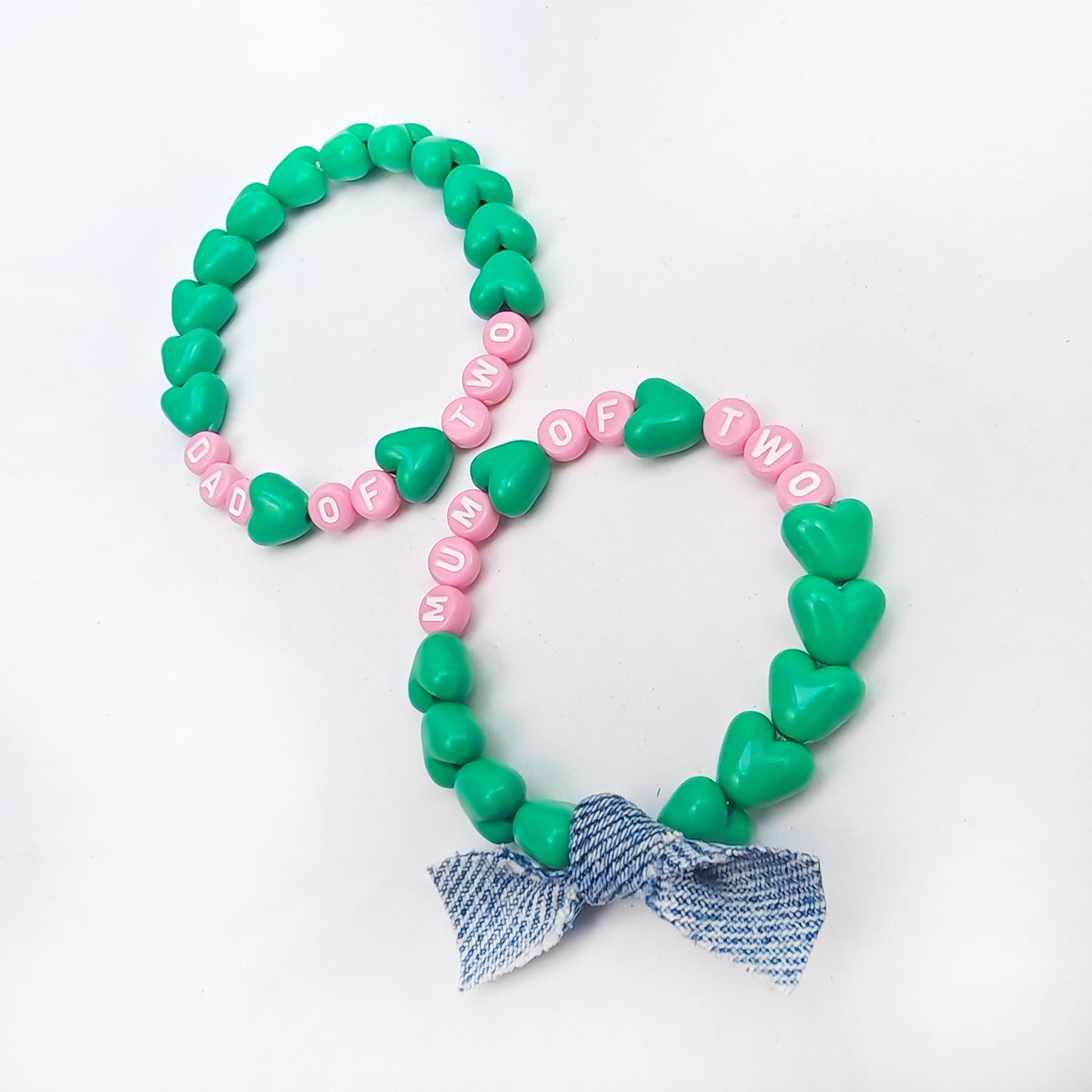 Bracelet GAGA - Vert flashy & Rose pastel