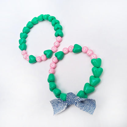 Bracelet GAGA - Vert flashy & Rose pastel