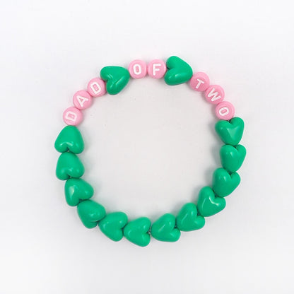 Bracelet GAGA - Vert flashy & Rose pastel
