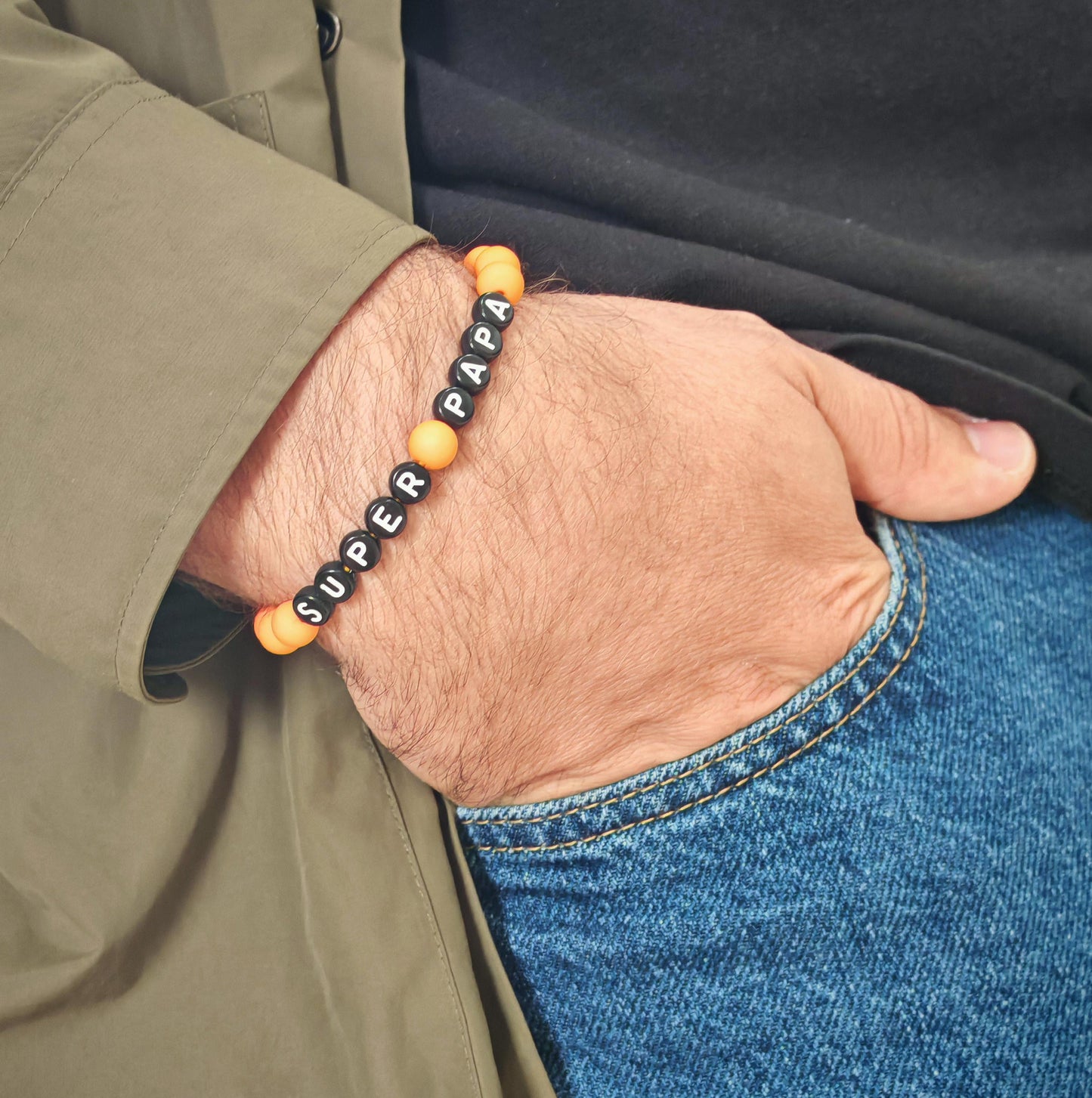 Bracelet GAGA - Orange mat & Noir