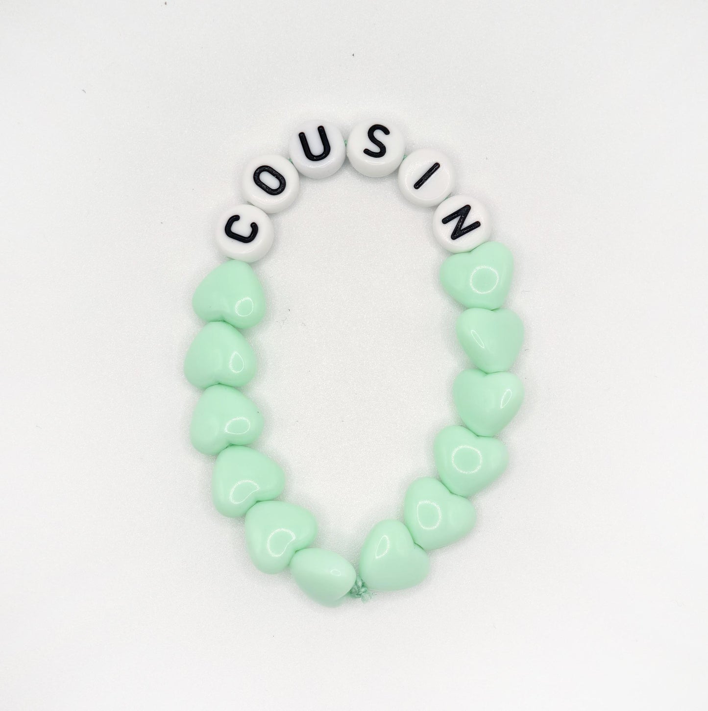 Bracelet GAGA - Menthe, Blanc & Maxi coeur Rouge