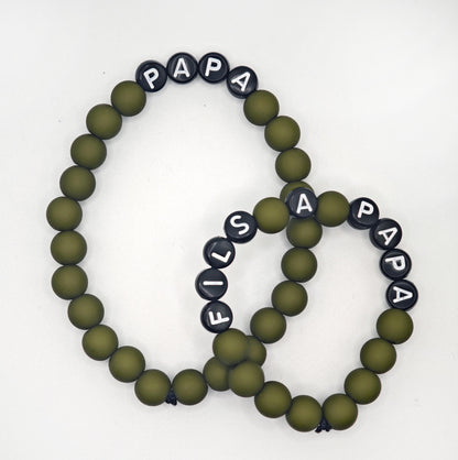 Bracelet GAGA - Kaki mat & Noir