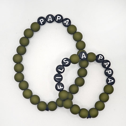 Bracelet GAGA - Kaki mat & Noir