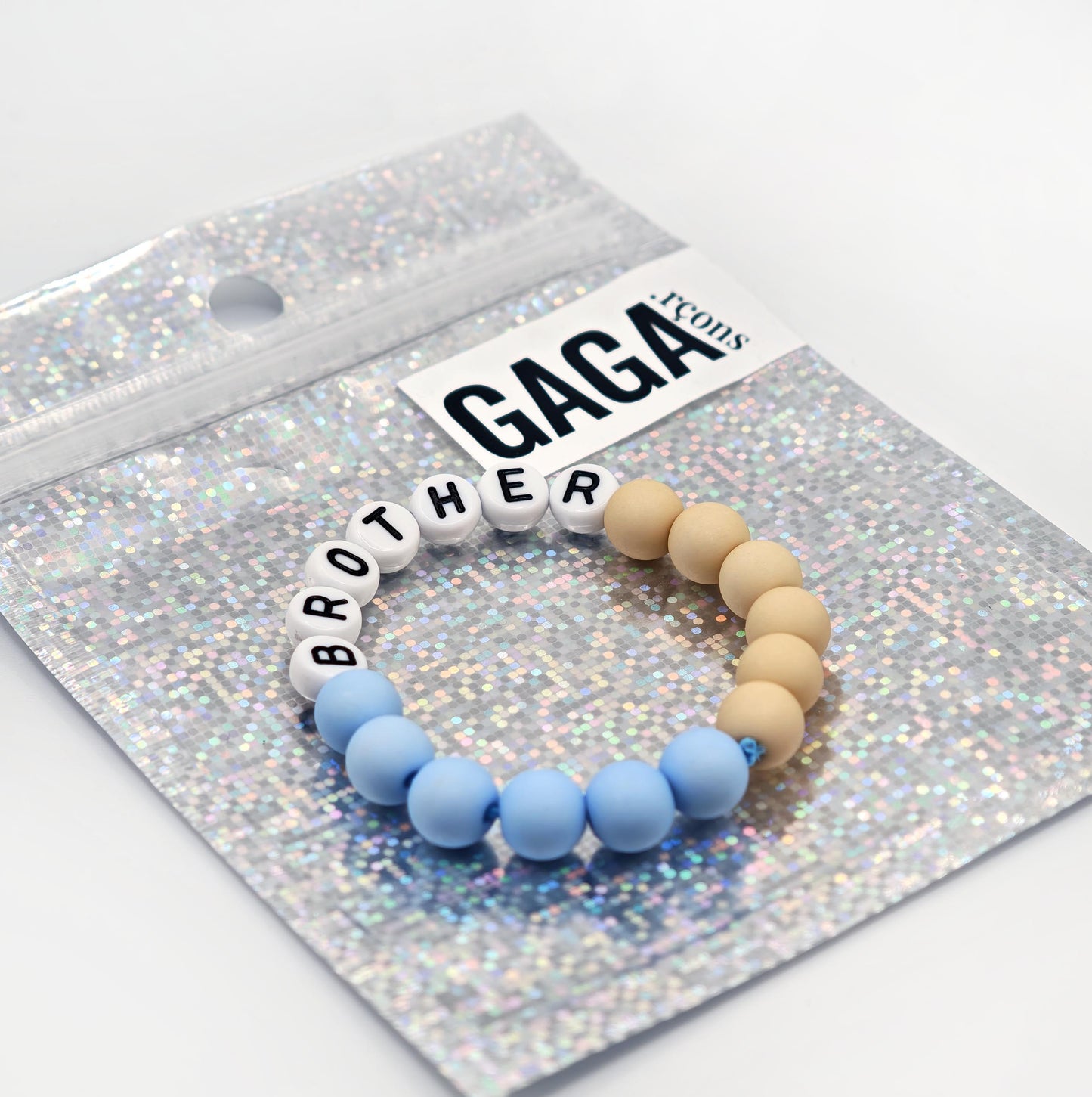 Bracelet GAGA Bicolor - Bleu ciel & Camel
