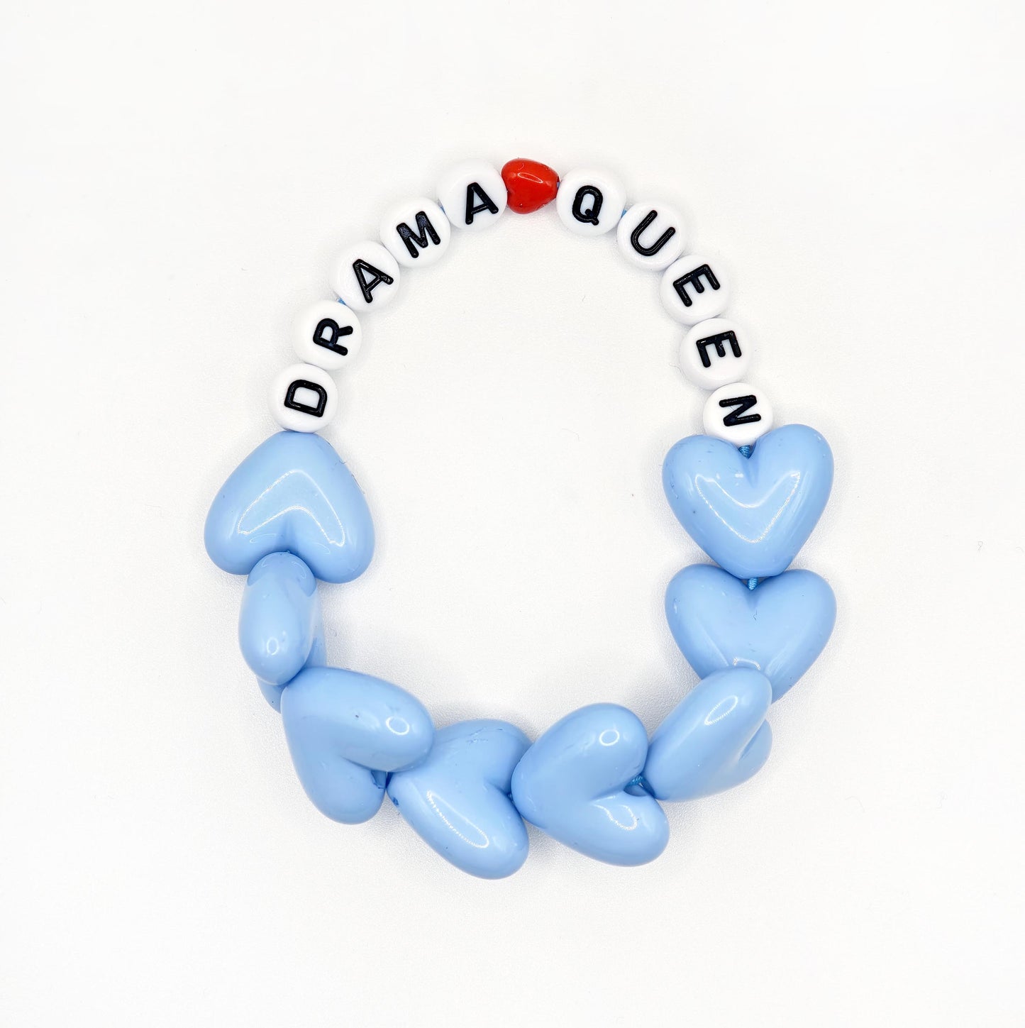 Bracelet GAGA - Full MAXI coeurs Bleu ciel & Blanc