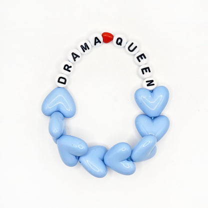 Bracelet GAGA - Full MAXI coeurs Bleu ciel & Blanc