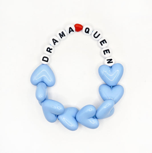 Bracelet GAGA - Full MAXI coeurs Bleu ciel & Blanc