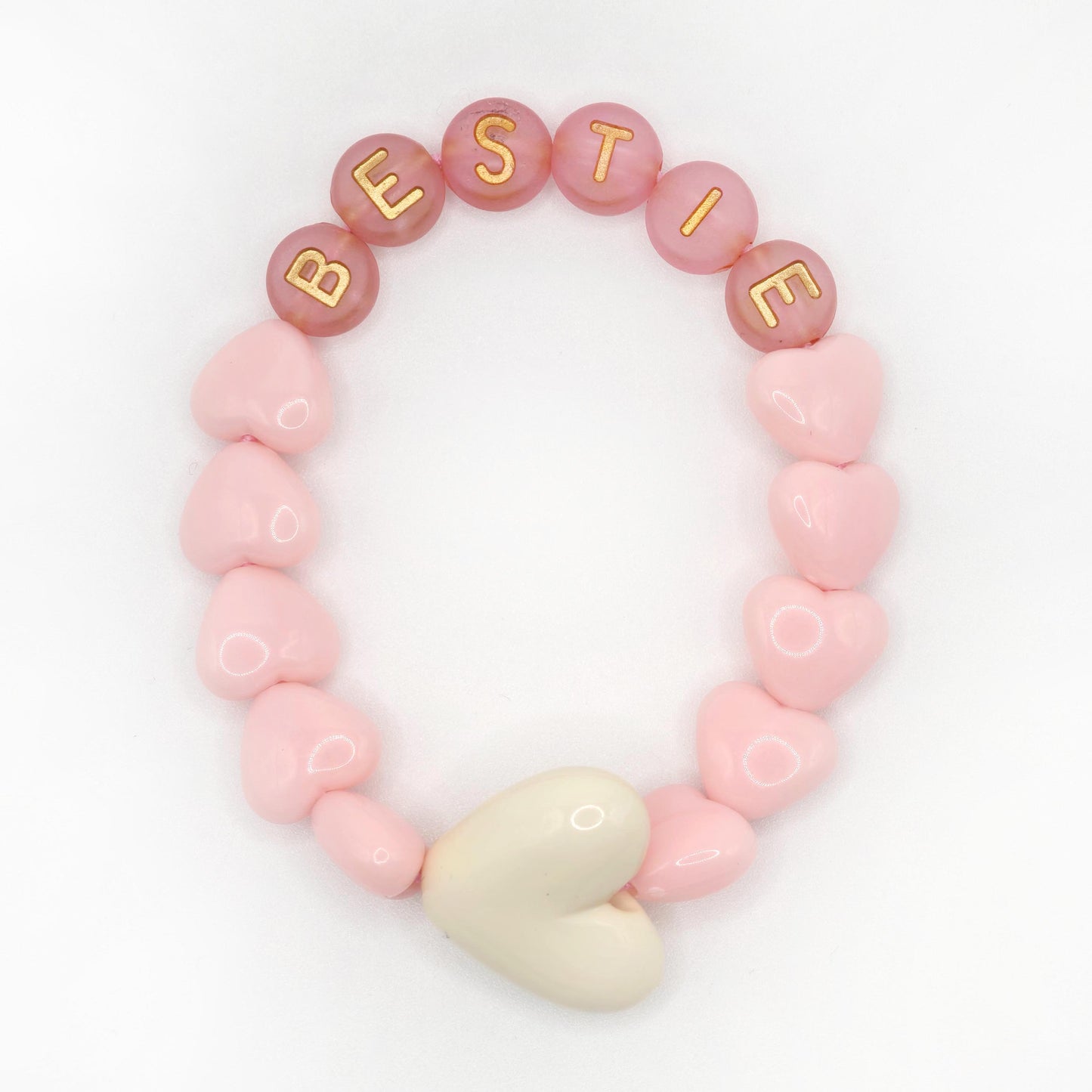 Bracelet GAGA - Candy, Terracotta doré & Maxi coeur Beige