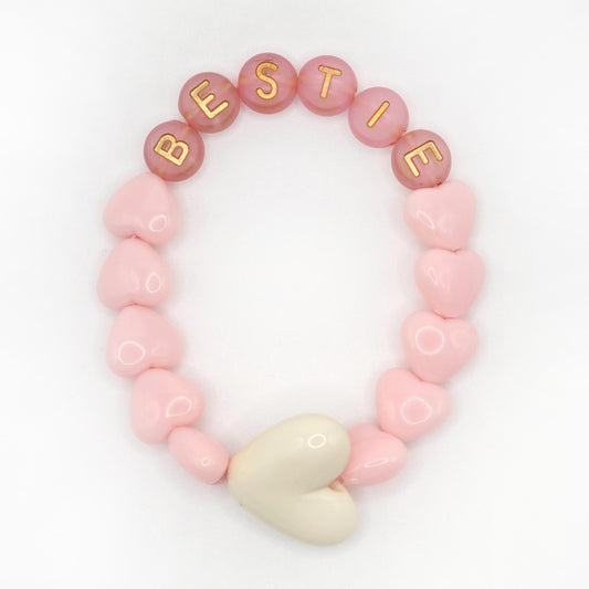 Bracelet GAGA - Candy, Terracotta doré & Maxi coeur Beige