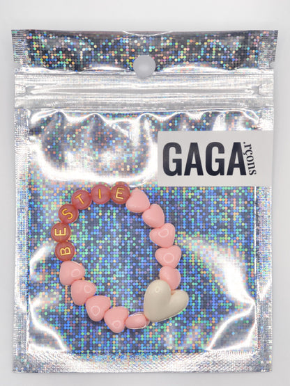 Bracelet GAGA - Candy, Terracotta doré & Maxi coeur Beige