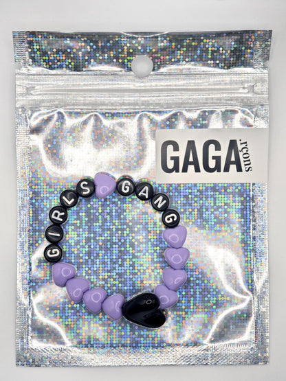 Bracelet GAGA - Lila, Noir & Maxi cœur 🖤