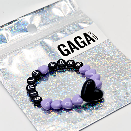 Bracelet GAGA - Lila, Noir & Maxi cœur 🖤