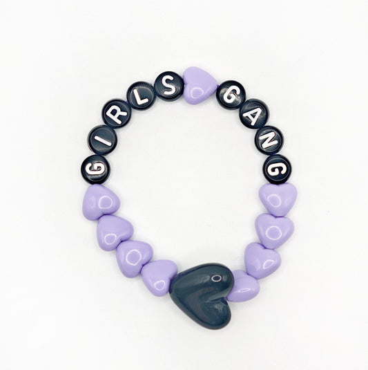 Bracelet GAGA - Lila, Noir & Maxi cœur 🖤