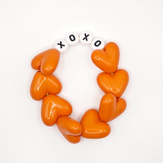 Bracelet GAGA - Maxi coeur Orange, Blanc & Noir